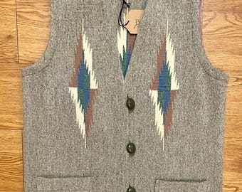 Vintage Trujillo's Weaving Shop Chimayo Hand Woven Vest Small - Etsy
