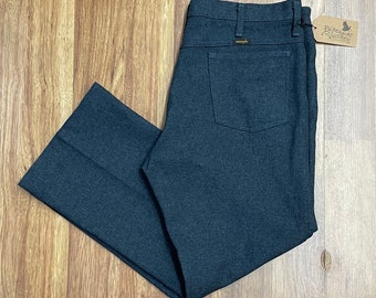 Vintage Polyester Wrangler Denim Blue Boot Cut Pants size 36 x 27
