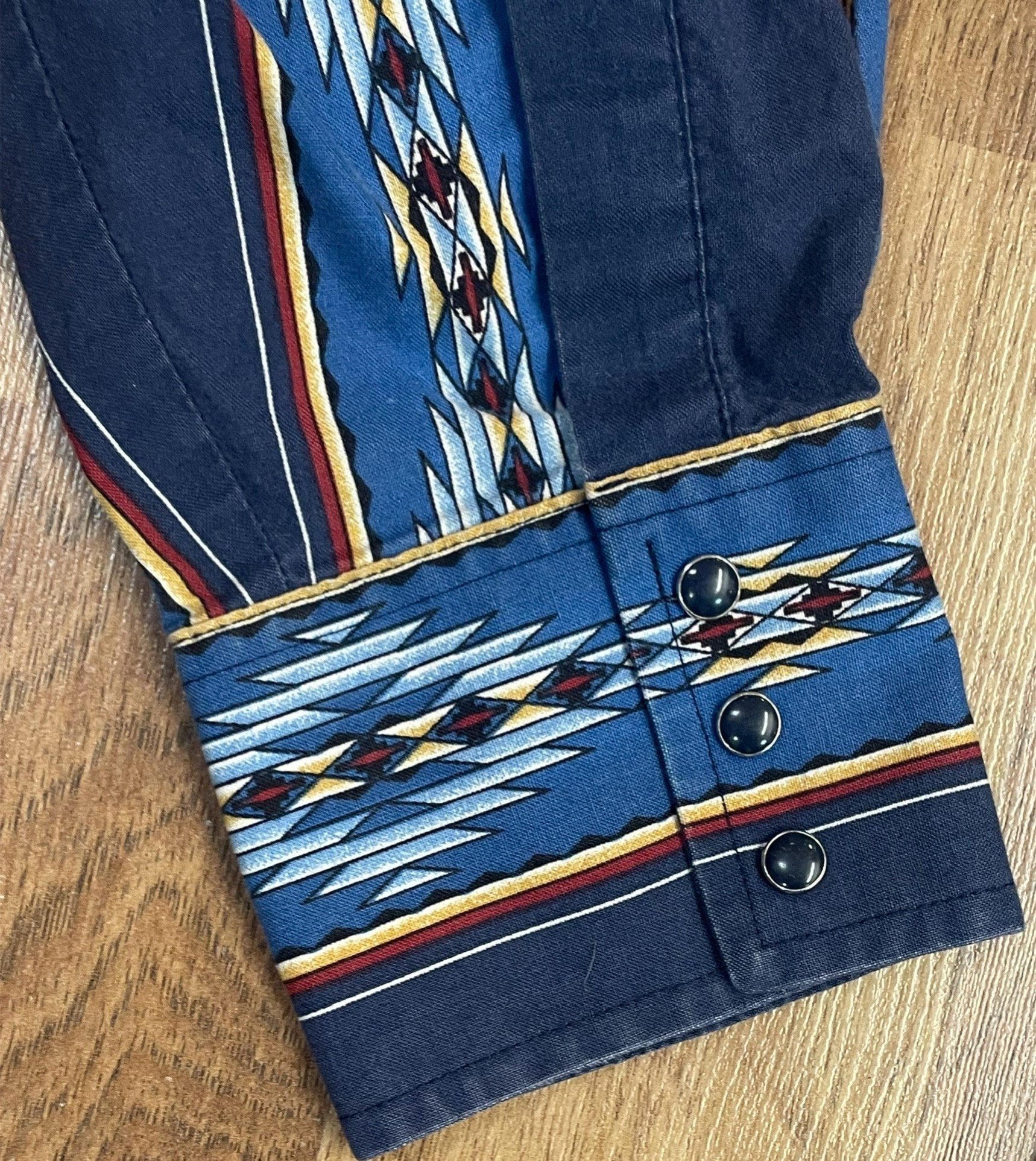 Unbranded - Chemise bleu vintage. Poitrine, taille 37. Poches à l'avant