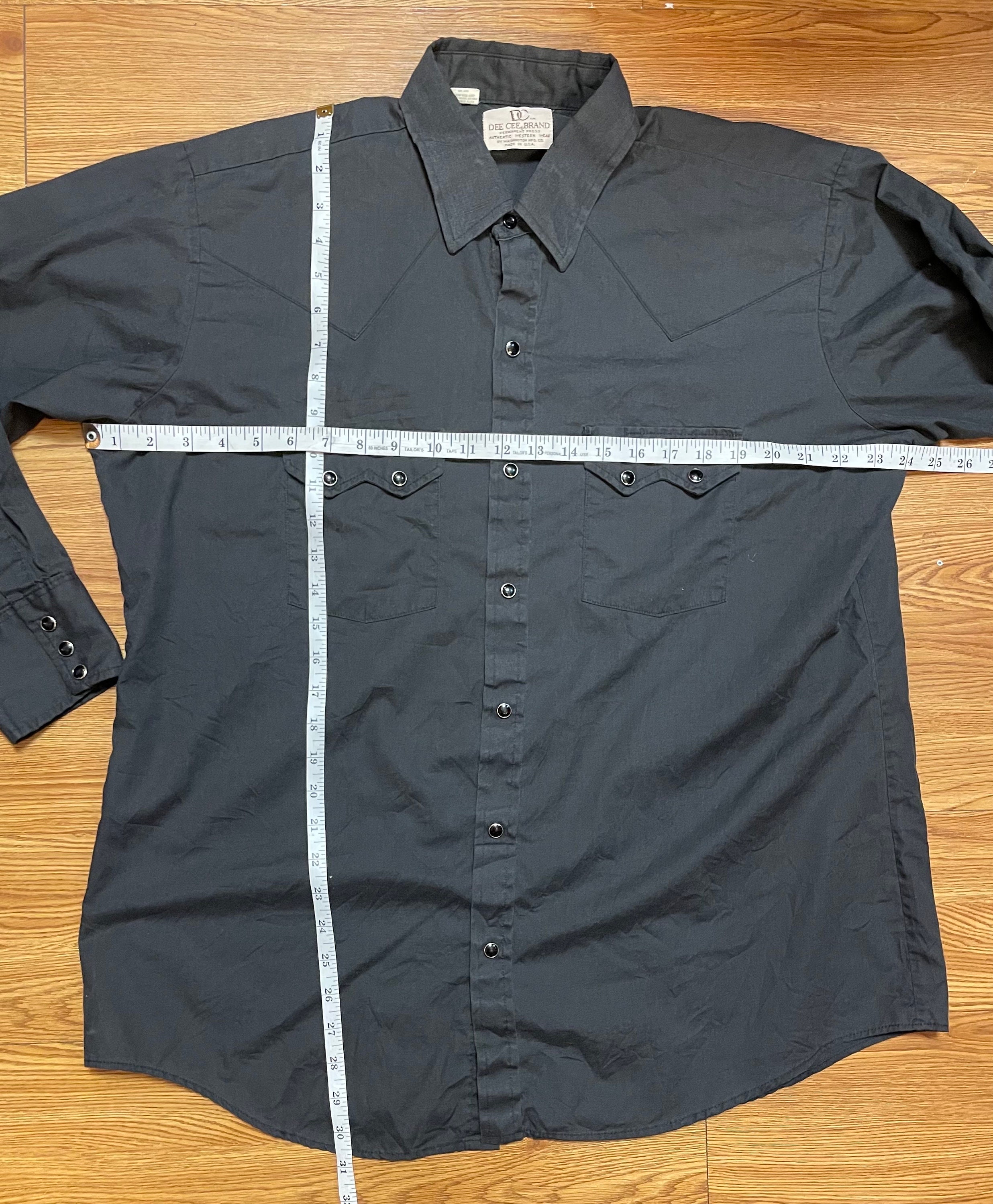 Vintage Dee Cee Western Wear Faded Black Pearl Snap Button Thin