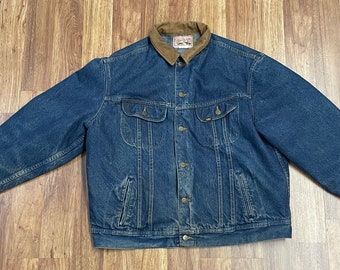 Vintage Lee Storm Rider Blanket Lined Denim Corduroy Collar