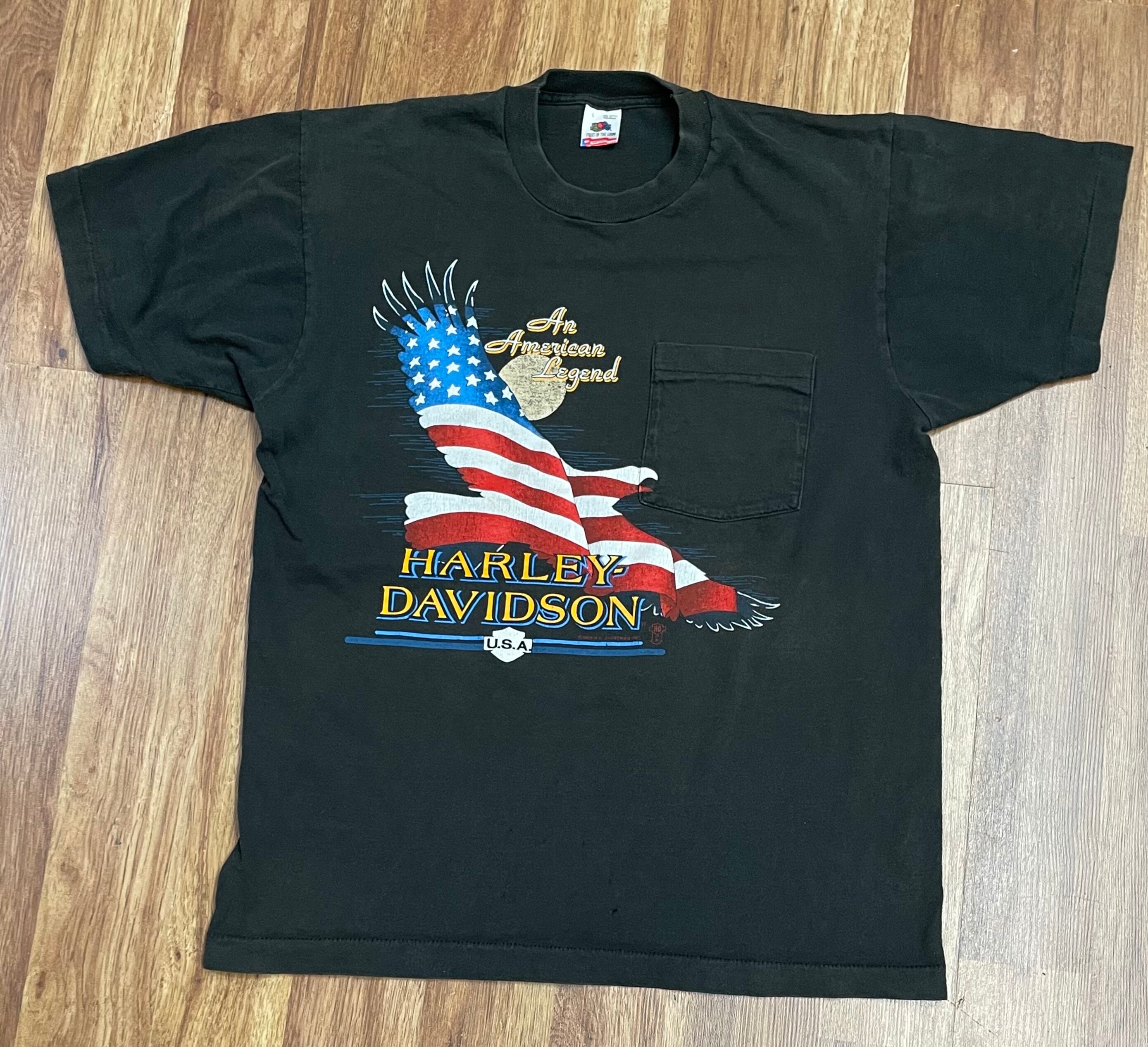 Vintage 1989 Harley Davidson Flaming Eagle Aruba T Shirt