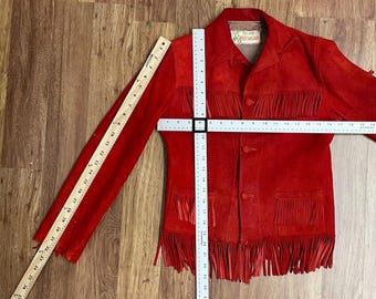 1940's Trego's Westwear Buttersoft Suede Fringe Red Leather