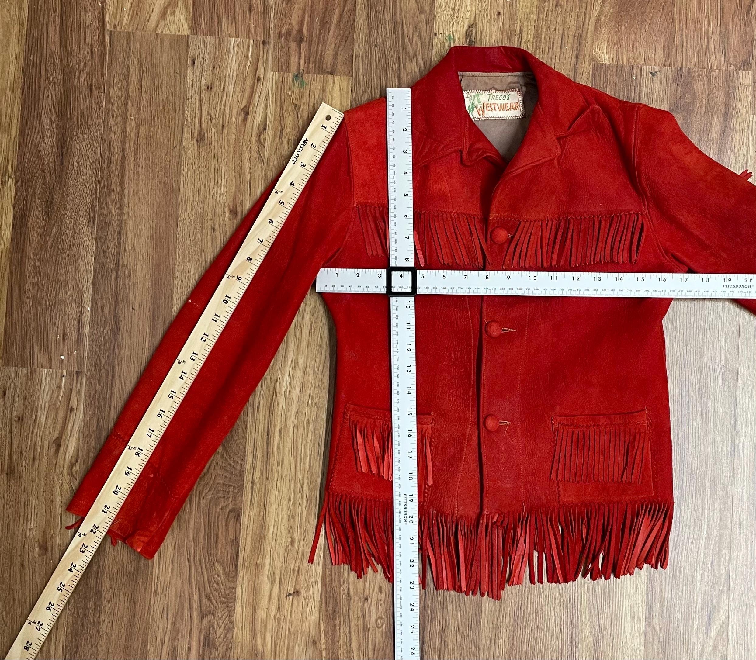 1940's Trego's Westwear Buttersoft Suede Fringe Red Leather Jacket