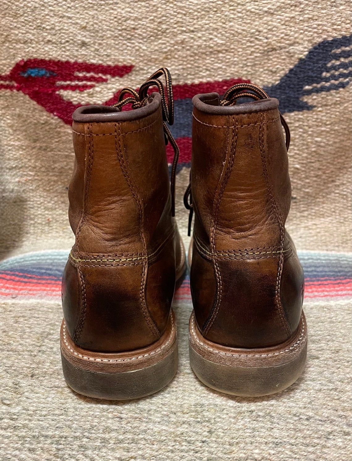 Vintage FRYE Men's Dakota Wedge Lace Up Boots size 9.5 | Etsy