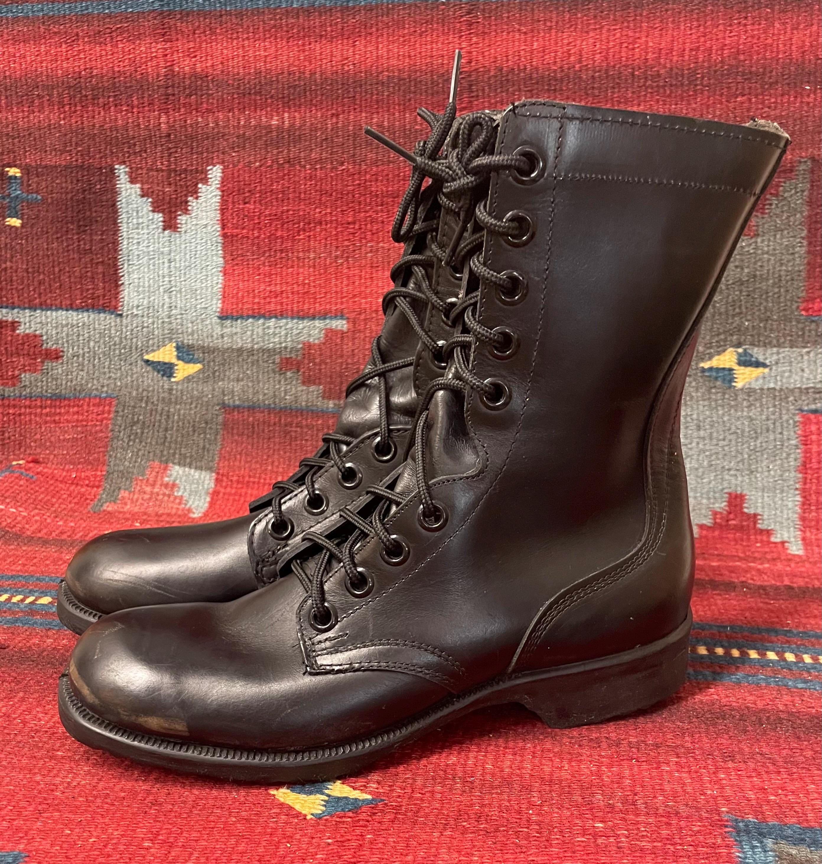 Vintage Us Military Ro-Search Black Leather Combat Boots 8 Soldier USA Warcore‎ Men main image 3