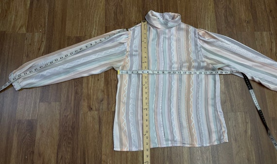 1980’s / 1970’s Pastel Striped Relaxed Fit Silky … - image 8