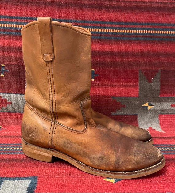 1980's Men's Vintage Red Wing Broken-in & Distressed Western Brown