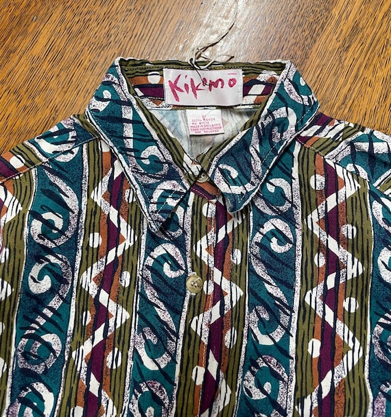 1980’s/ 1990’s  Button-Down patterned Sleeveless … - image 2