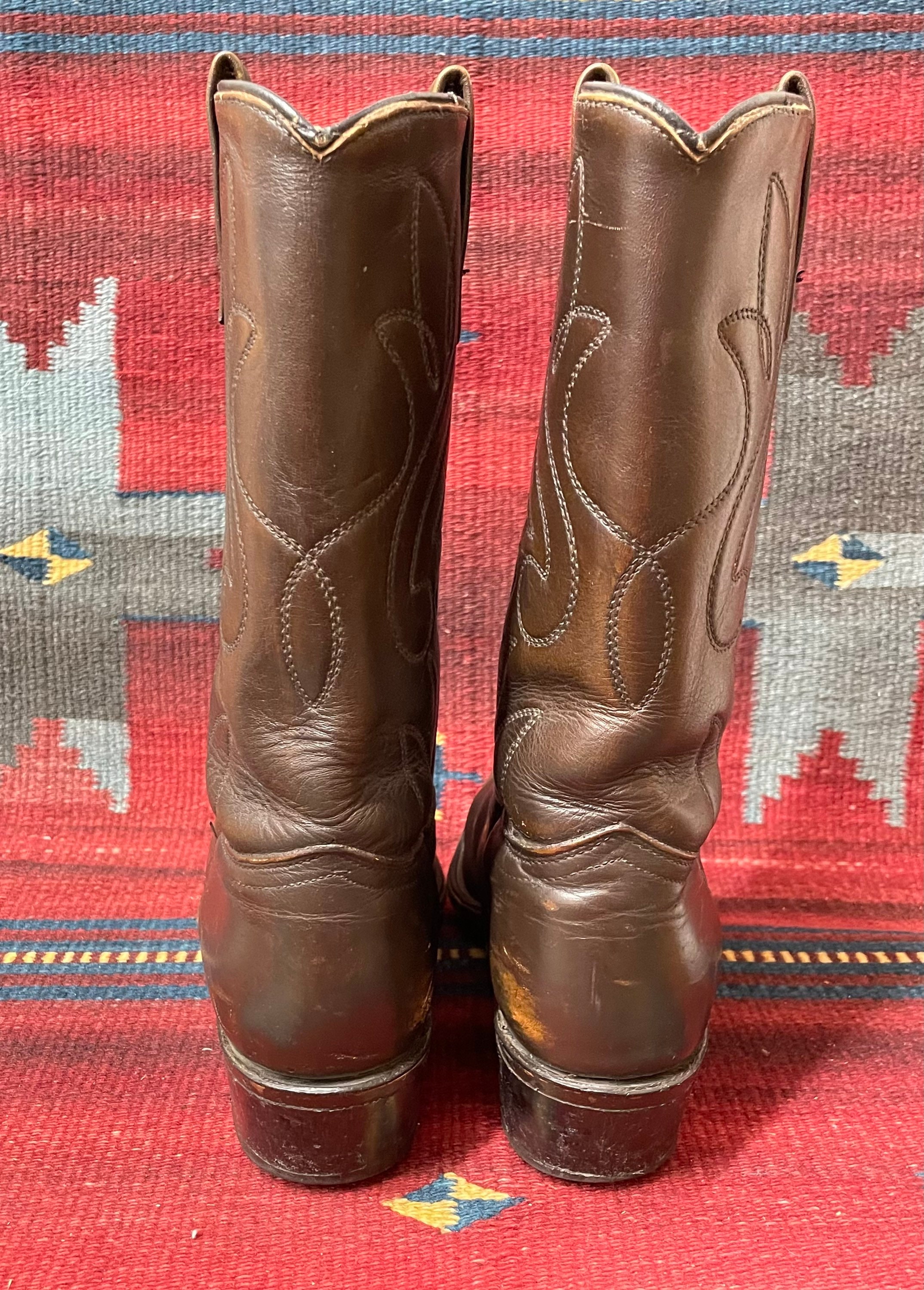 Vintage Acme Stock #AC233 Brown/BlackEmbossed Leather Men’s Size 10D Vintage Men main image 3