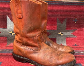 Vintage Men\'s 1980s redwings steel toe work boots Chore Boot Leather. Si… 1980 main image 4