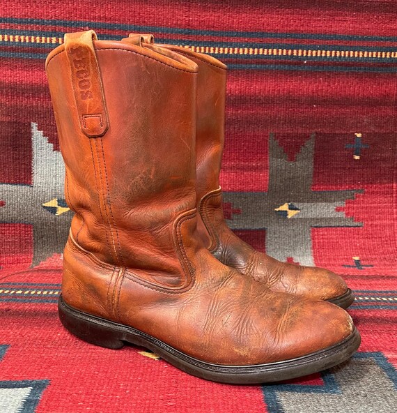 Red Wing Mens Sz 9.5 B (Narrow Width) Brown Leather Roper 10\