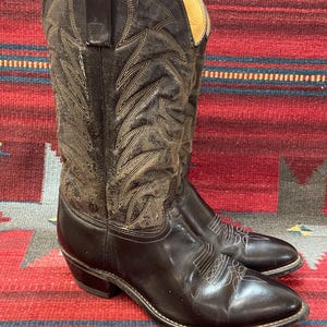 Men&#39;s Vintage Durango Black Western Cowboy Boots size 10 Made in USA