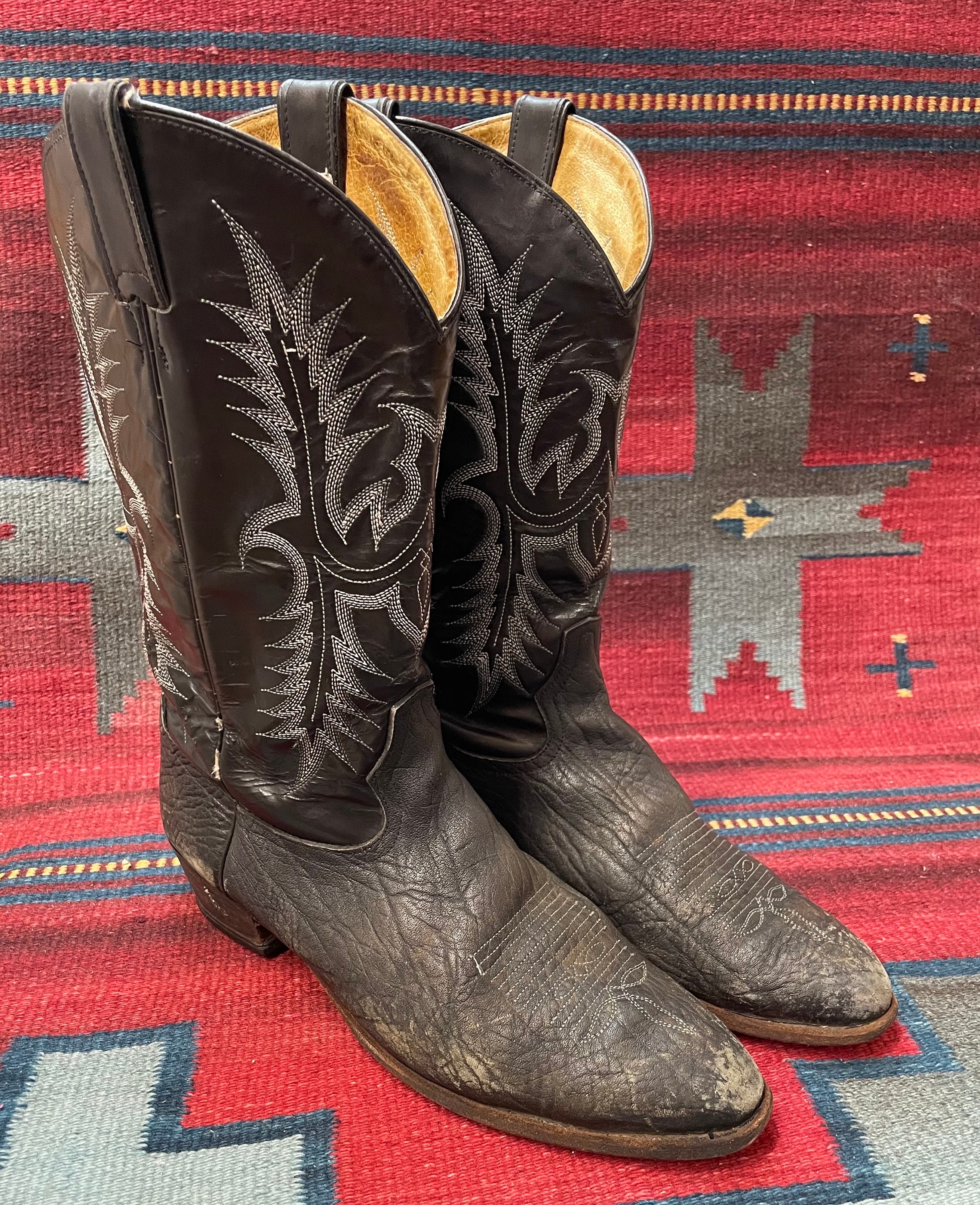 Tony Lama Vintage Extremely Broken-in and Distressed Black