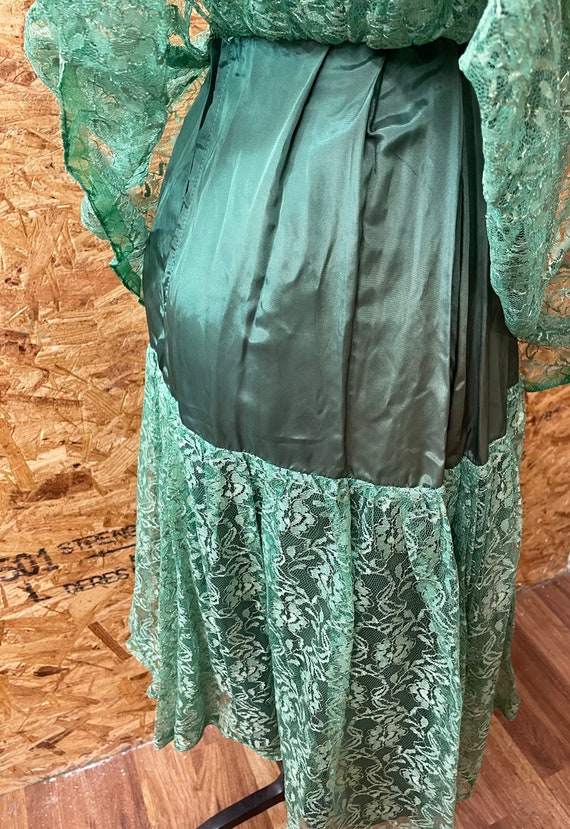 1950's Green Lace Cocktail Party Dress XXS / 0 - image 5