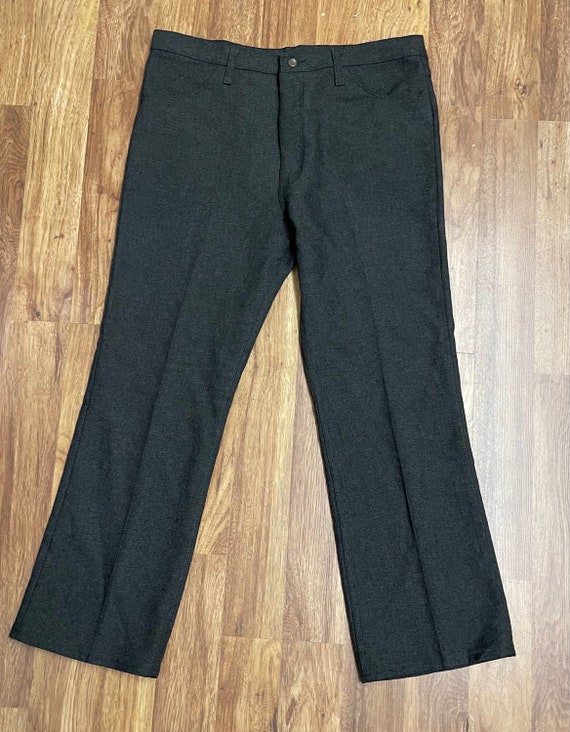 Vintage Polyester Wrangler Charcoal Boot Cut Pant… - image 2
