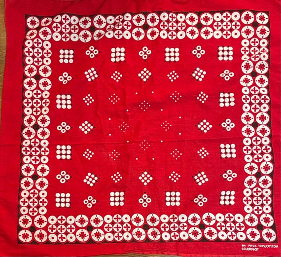贅沢品 1960's Vintage Soft & Broken-in Bandana Colorfast Geometric 小物