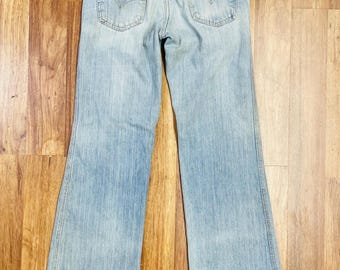 1970's Vintage Levi's Orange Tab Denim Buckleback Bell Bottom