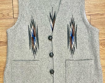 Vintage Ortega's Chimayo New Mexico Men's Hand Woven Wool Blanket