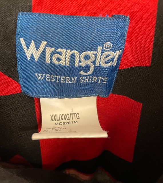 Vintage Wrangler Red and Black Bull Riding Rodeo … - image 7