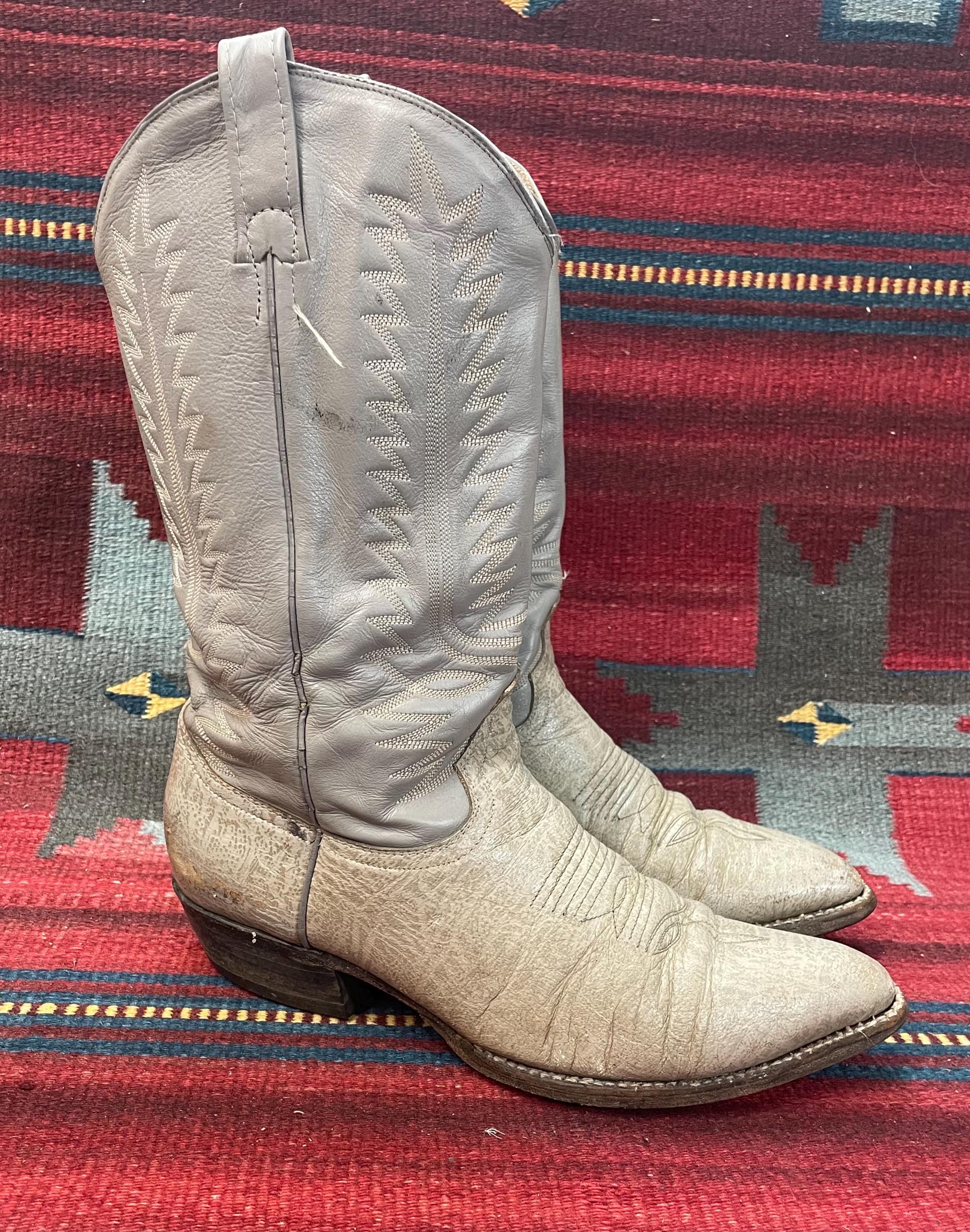 Cowtown Mens Size 8 D Gray Blue Leather Cowboy Western Boots Myproject-2023-04-12T103139.  main image 4