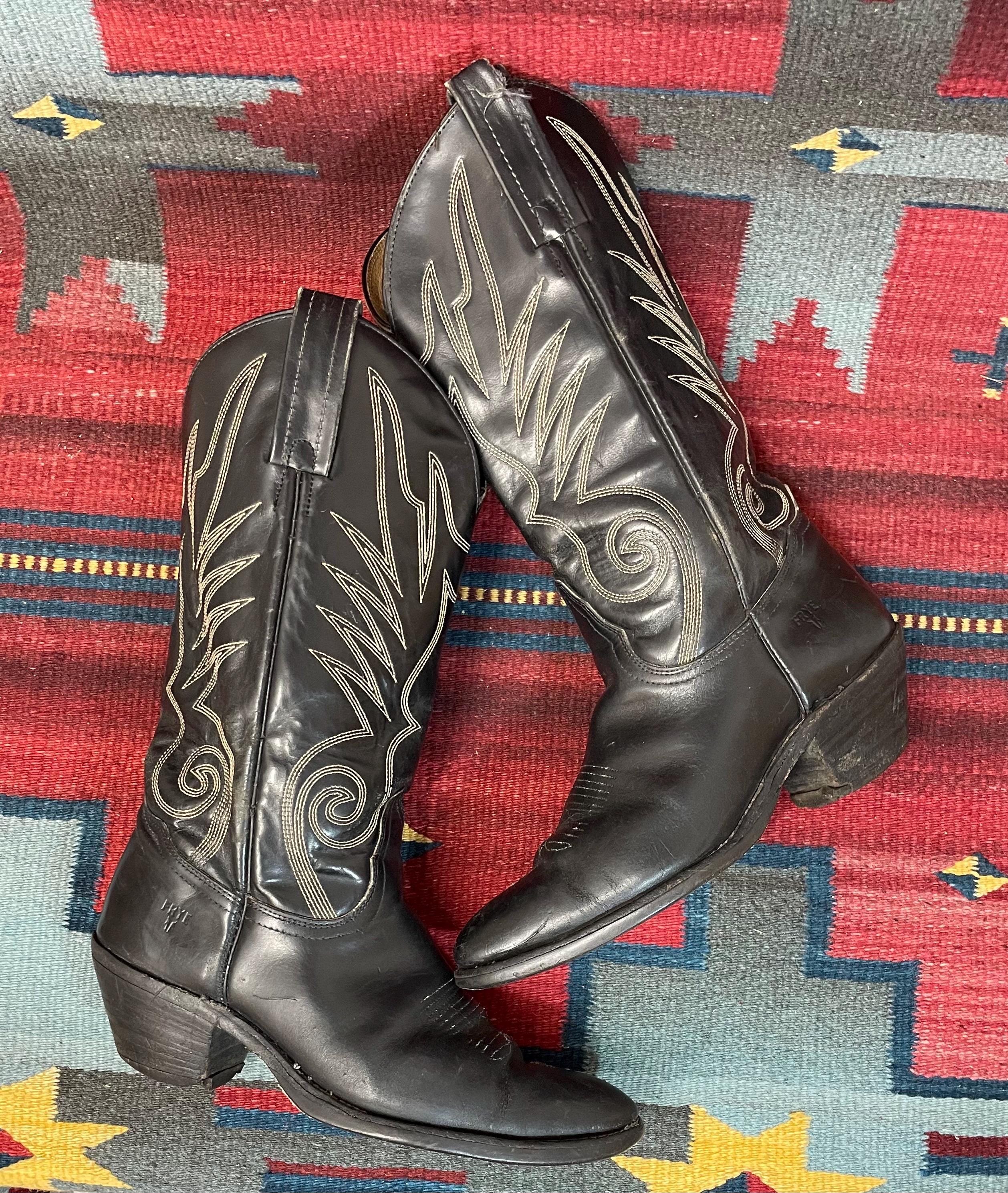 Men’s Vintage Frye 2309 Made in USA Western Cowboy Boots Distressed Size 10 Frye Cowboy, Western Boots for Men for Sale - Shop New  main image 3