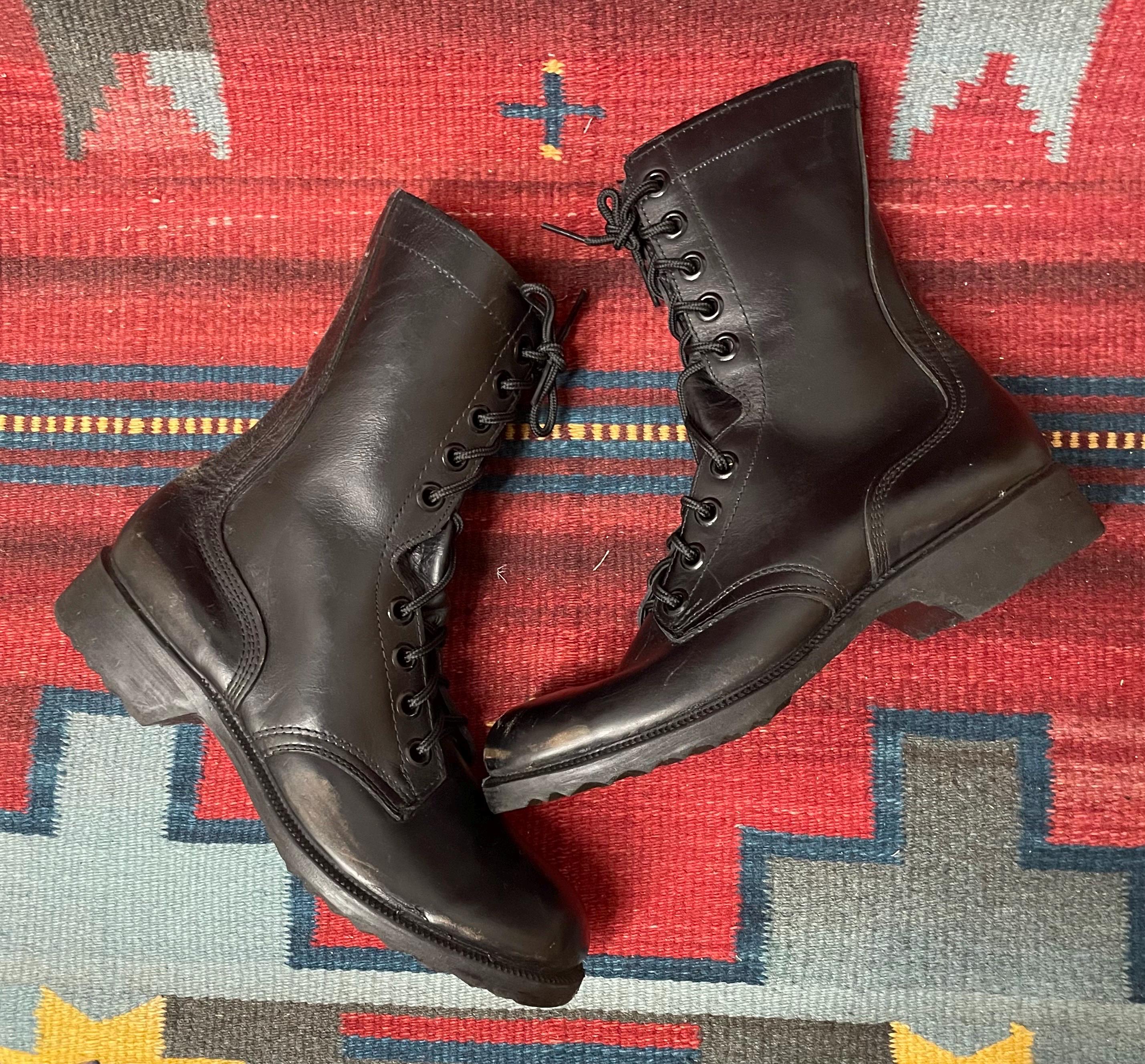 Men's 9 Hole RO Search 1980 Black Leather Combat Jump Boots Men's