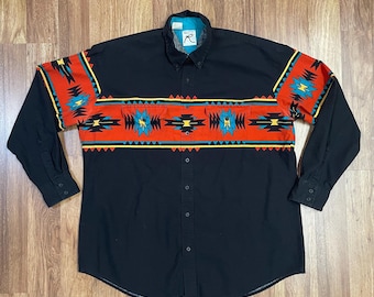 Chemise Vintage Wrangler Brushpopper Années 80-90 - Taille 15.5 - Rayée