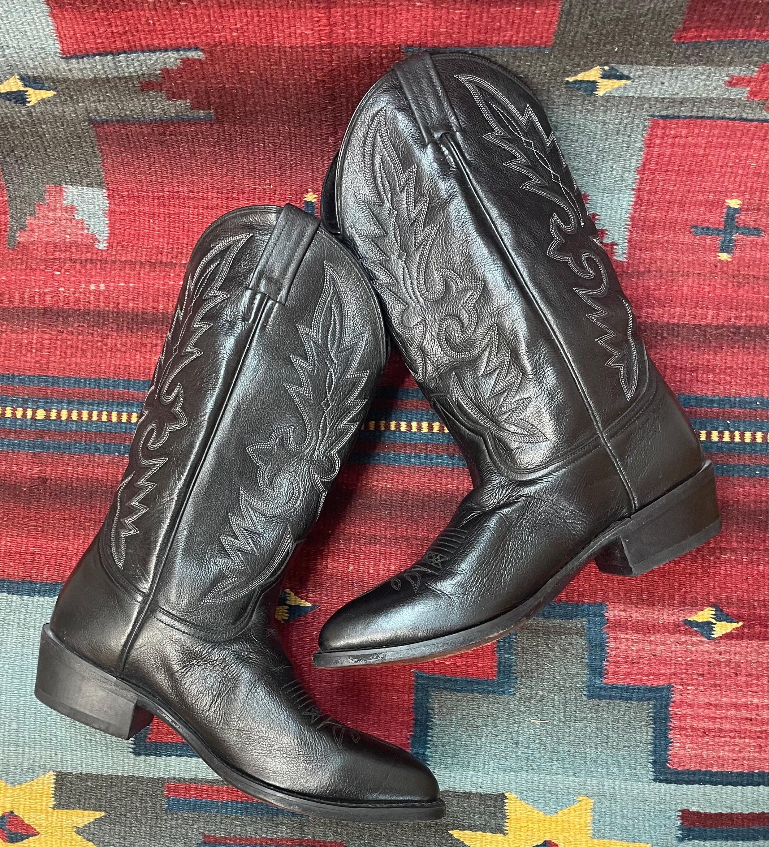 Dan Post Cowboy Boots Mens 9.5 EW Black Leather Western  display picture 3
