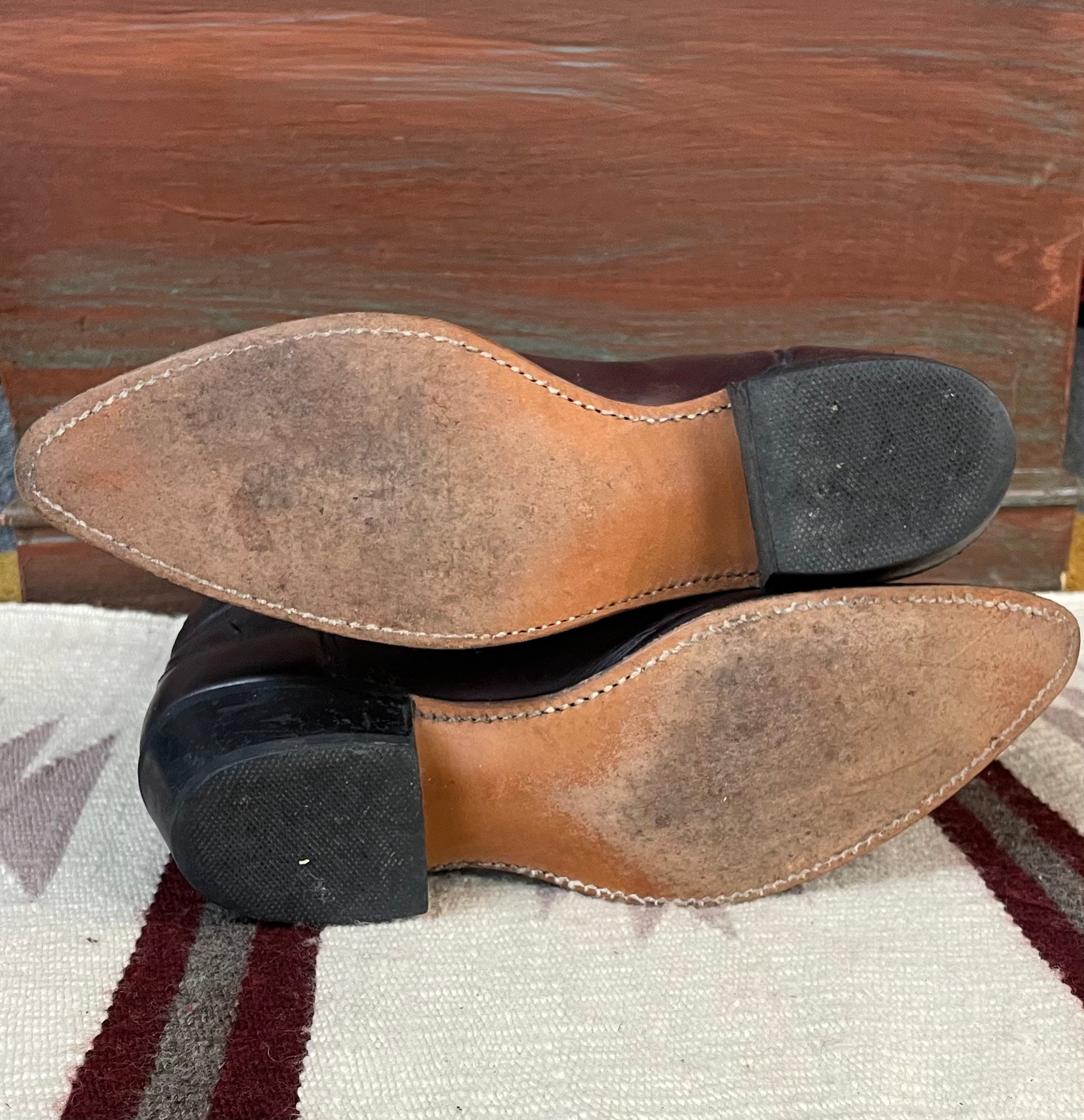 Bottes de cowboy vintage ACME pour hommes des années 1960-70 avec embouts en J, talons de marche, fabriquées aux États-Unis, taille homme 9-1/2 E, taille femme 11 - France