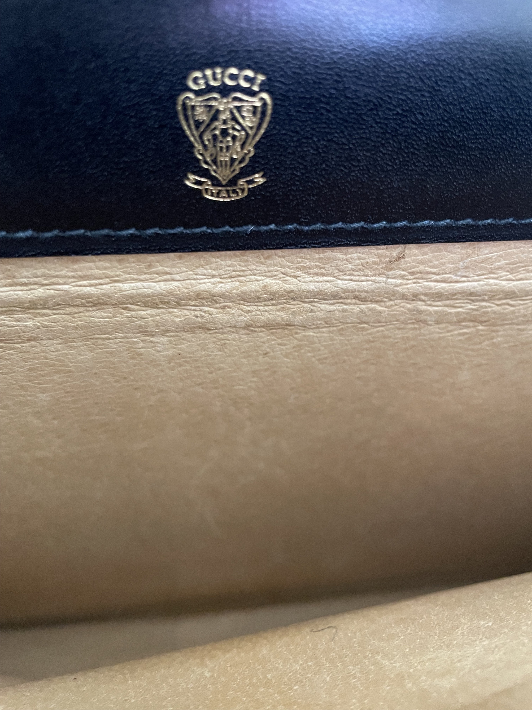 GUCCI ハット ネイビー　リボン GUCCI】グッチ ビー（蜂） カンカン帽子 ストローハット (GUCCI