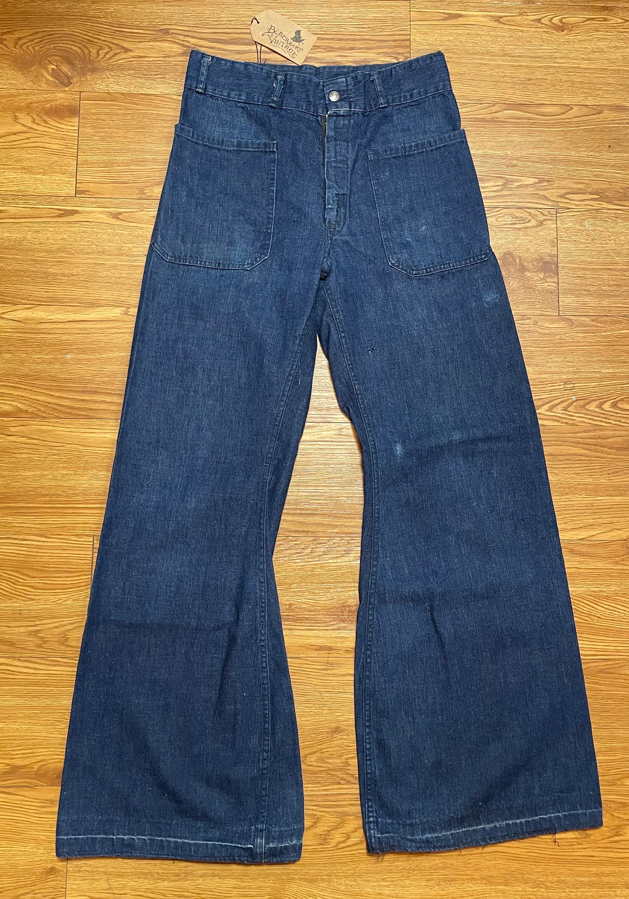 Vintage Denim Pants, U.S. Navy Pants, 1950s Denim Jeans
