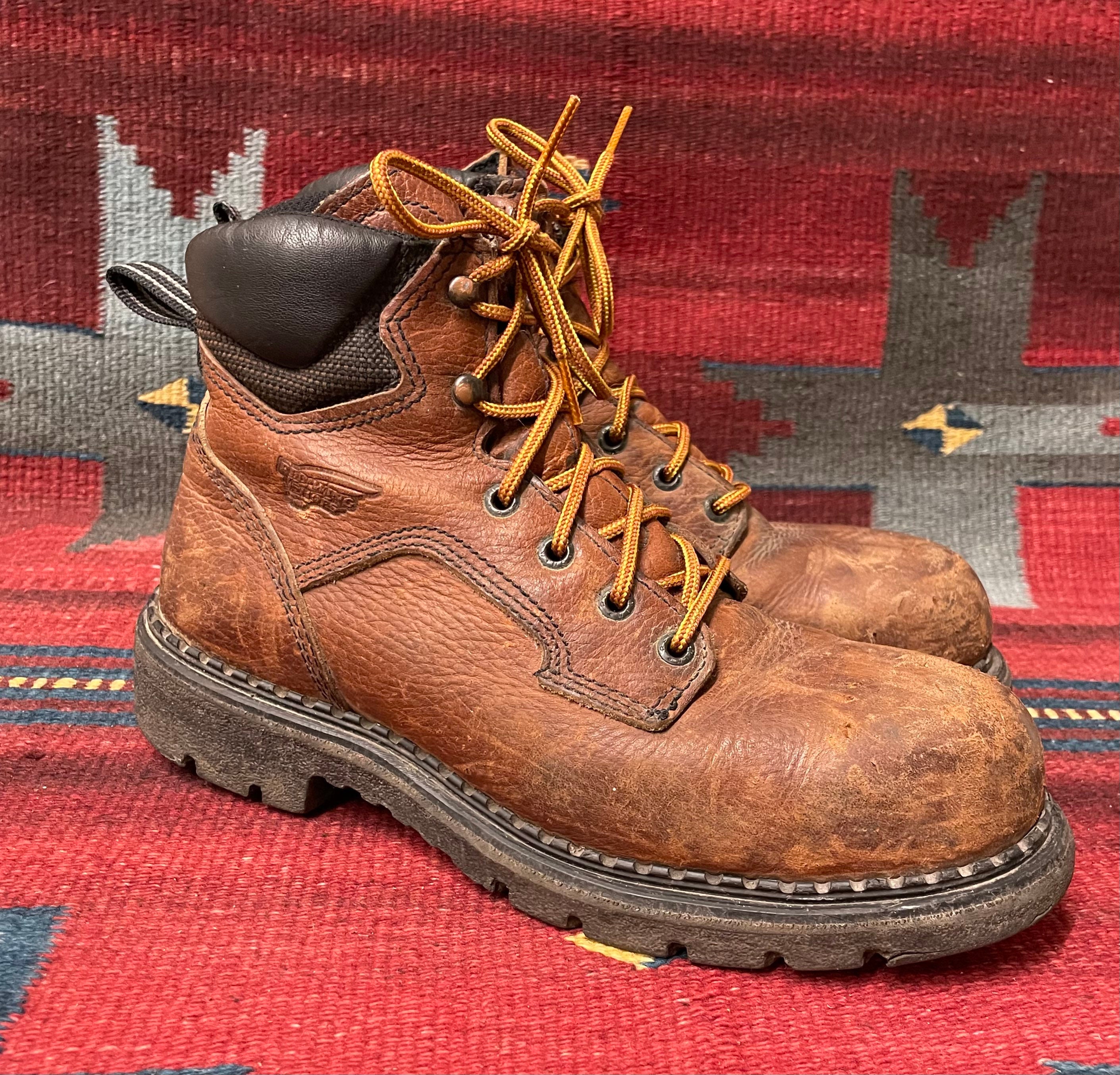 Red Wing 2326 Steel Toe Work Boots Brown Leather USA Mens 6 ASTM Red Wing Red Wing Boots Mens 6 EE 953 Brown Leather USA Made  main image 2