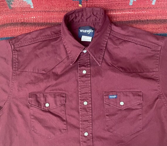 Chemise Western Wrangler Homme – Rouge à Carreaux – Taille L – Snap
