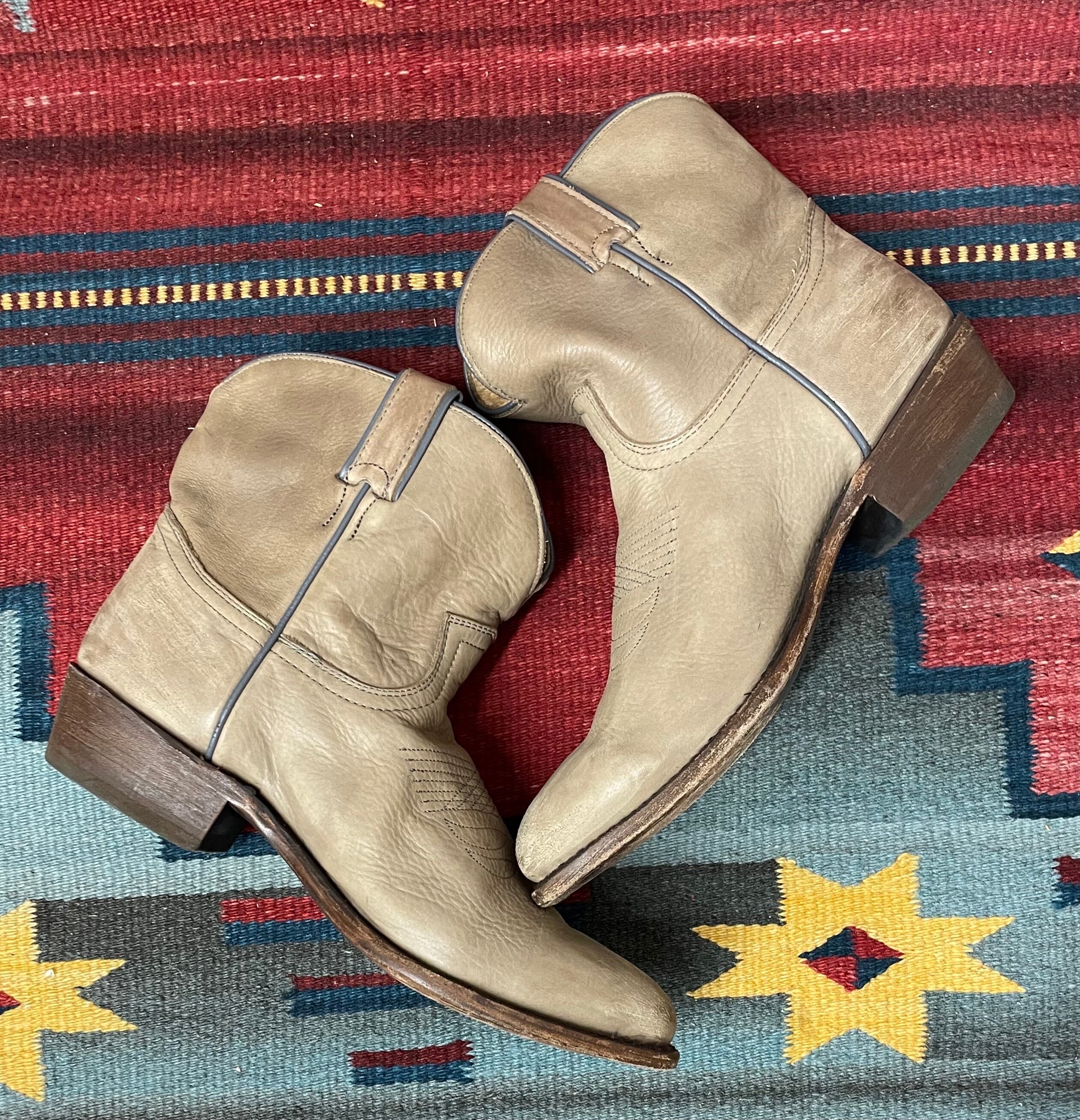 Ladies Vintage FRYE Leather Cowgirl Western Ankle Boots 
