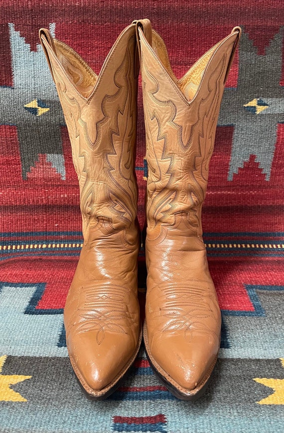 Bottes de cowboy vintage en cuir noir Justin Roper 3133 fabriquées aux