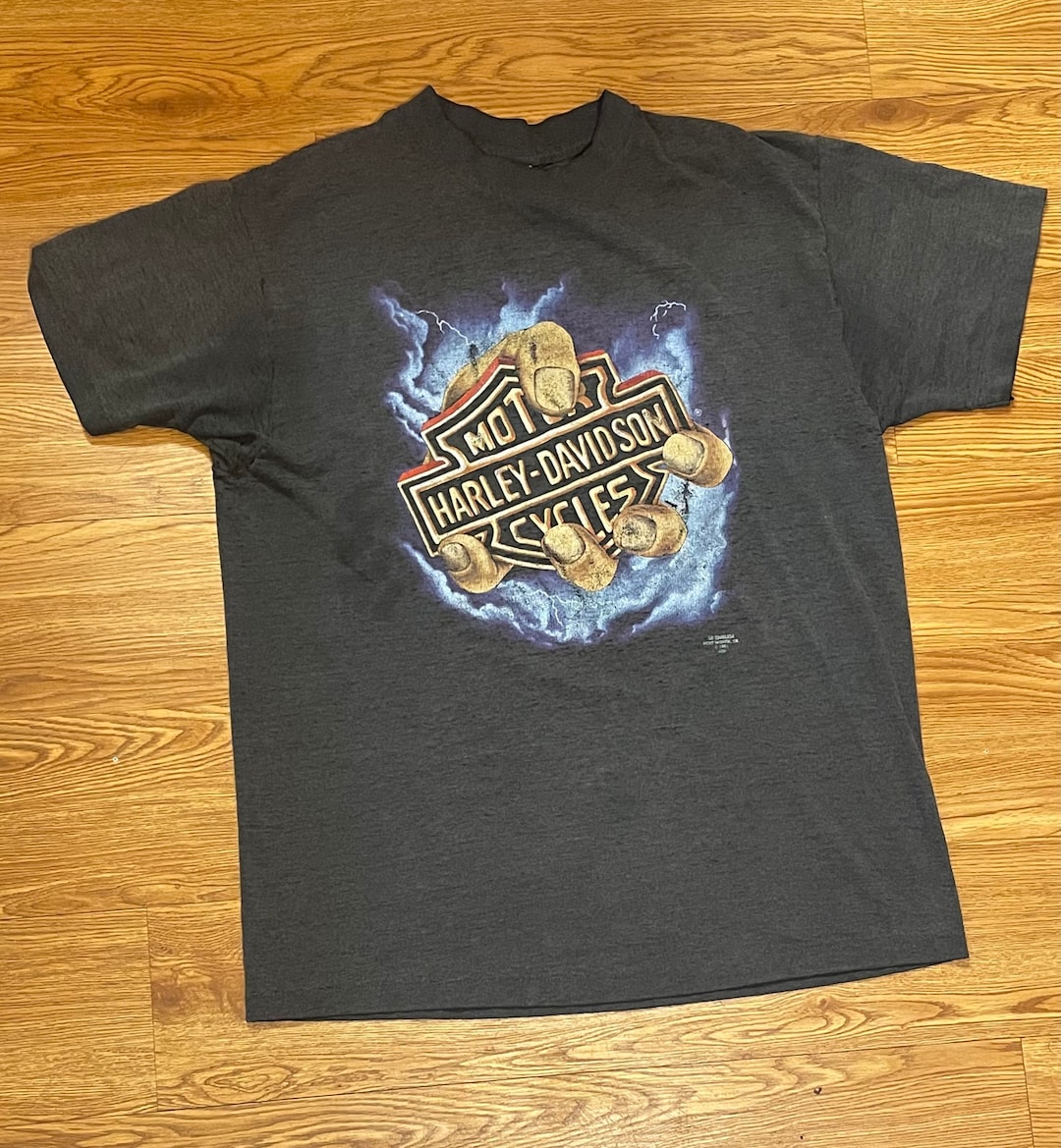 新入荷 3D Emblem Harley Faded & Thin Perfectly 1990s Vintage トップス
