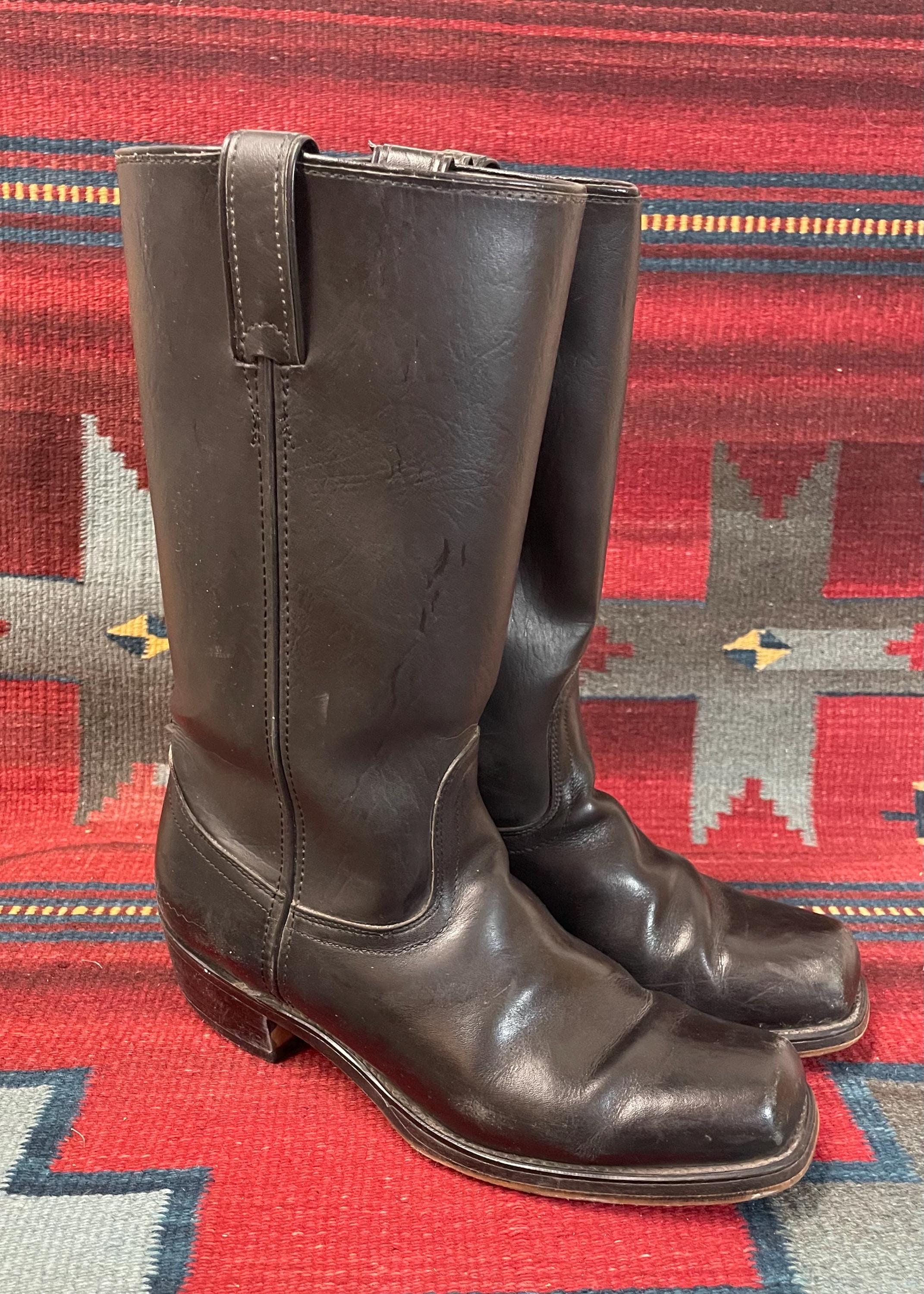 Vintage Laredo Made in USA Leather Cowboy Western Black Riding Mens Boots 9M Laredo Men main image 4