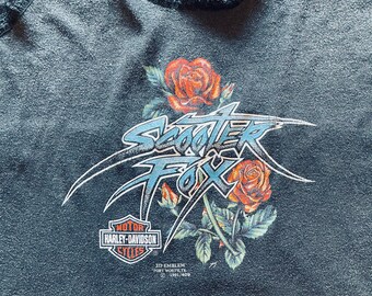 3D Emblem Vintage 1991 Harley Davidson Scooter Fox Lace Tank