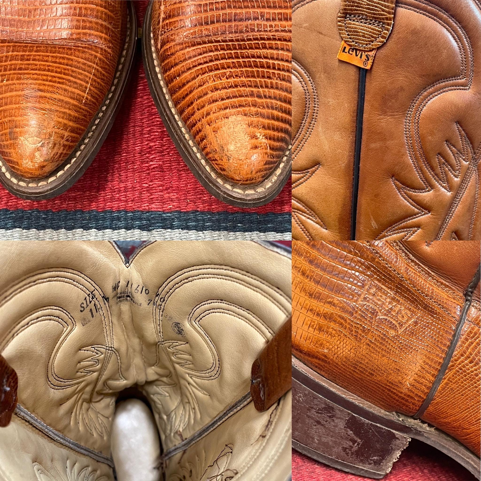 9 M Vintage 70s Levi\'s Orange Tab Cowboy Boots Western Boot leather Levis vtg Vintage Mens Cowboy Boots Levi main image 3
