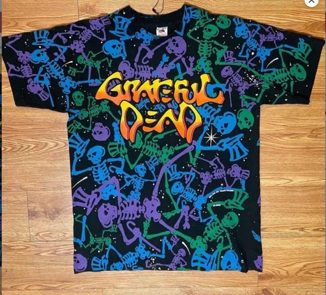 Vintage 1990s Grateful Dead AOP All Over Print T-shirt Size L Made