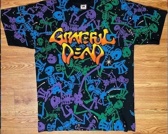 Vintage 1990s Grateful Dead AOP All Over Print T-shirt Size L Made