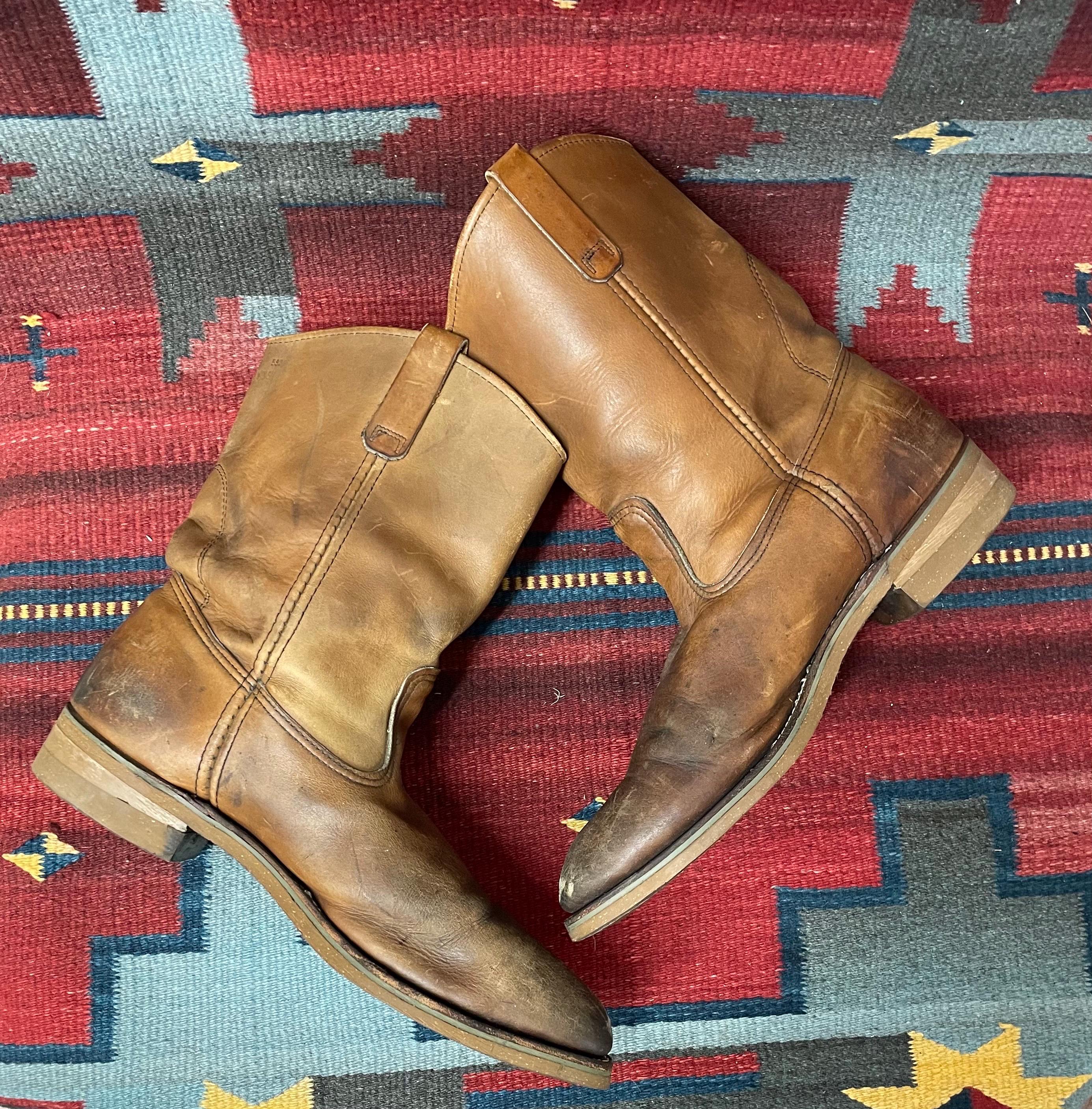 1980's Men's Vintage Red Wing Broken-in & Distressed Western Brown