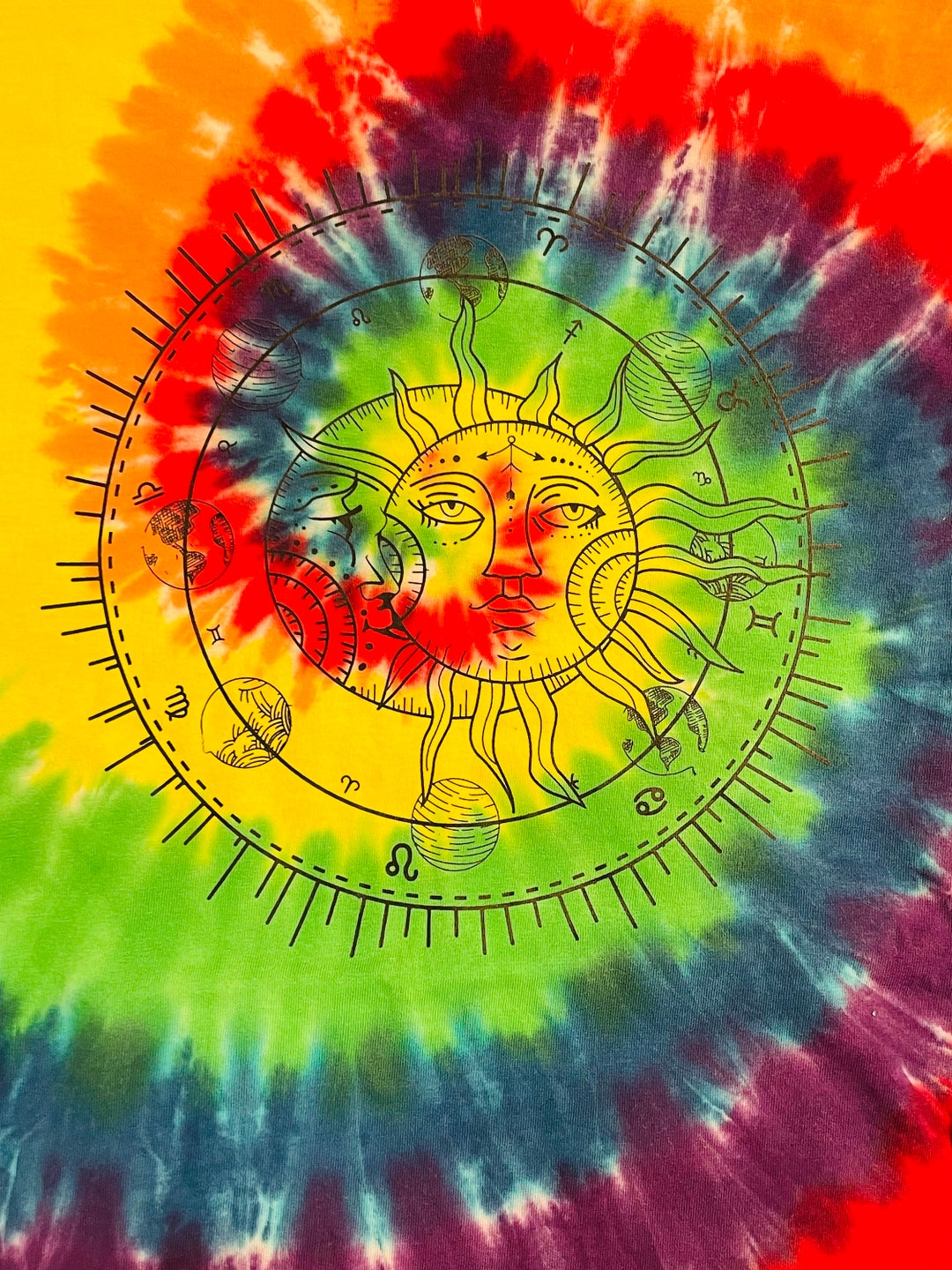 19% OFF 2021 Sun Moon And Star Print Graphic T-shirt In COBALT BLUE ZAFUL Europe - Foto 9