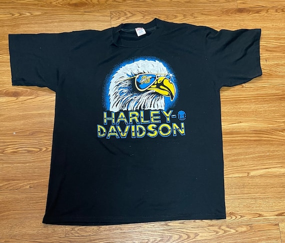 Harley Davidson Mirror Sunglasses Eagle Vintage T-shirt 1980s Size