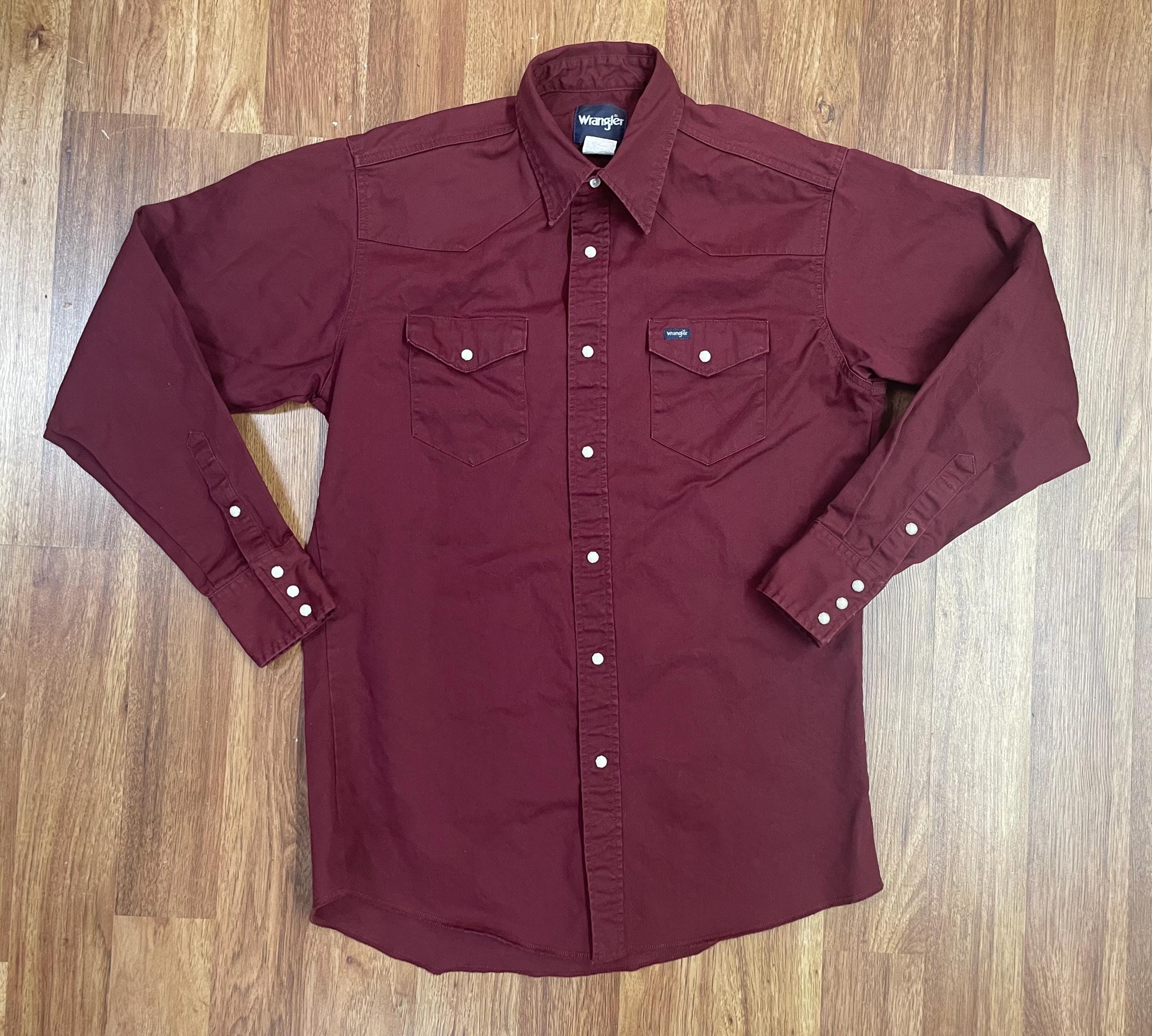 Chemises Wrangler Western/Tan Plaid Pearl Snap/vintage des années 1990/ manches longues/3 poignets pression - France