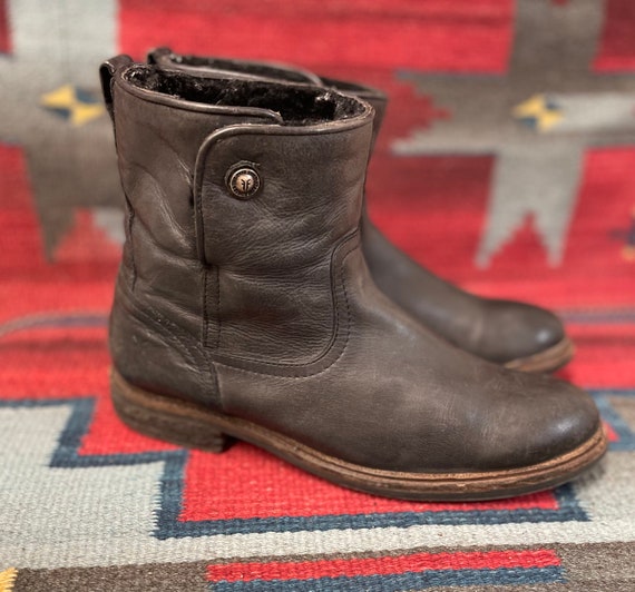 FRYE Black Harness Ankle Boots Selected by Love Rocks Vintage