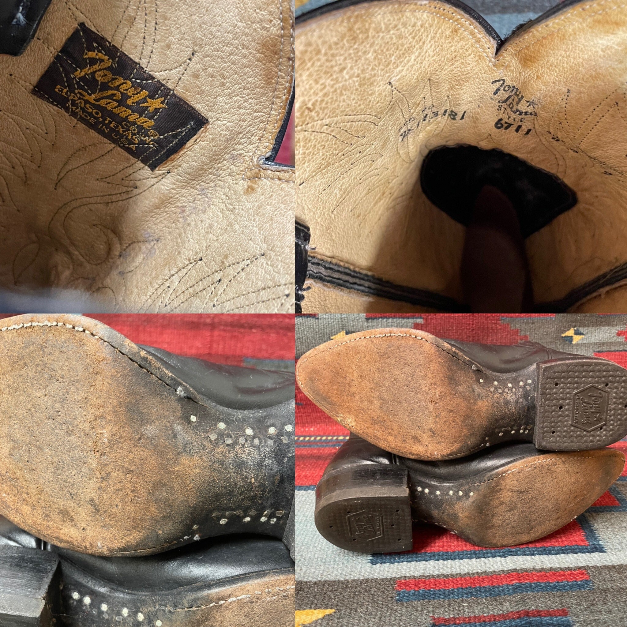 Tony Lama Black Label Vintage Broken-in and Distressed Black Tony Lama Black Label Vintage Broken-in and Distressed Black