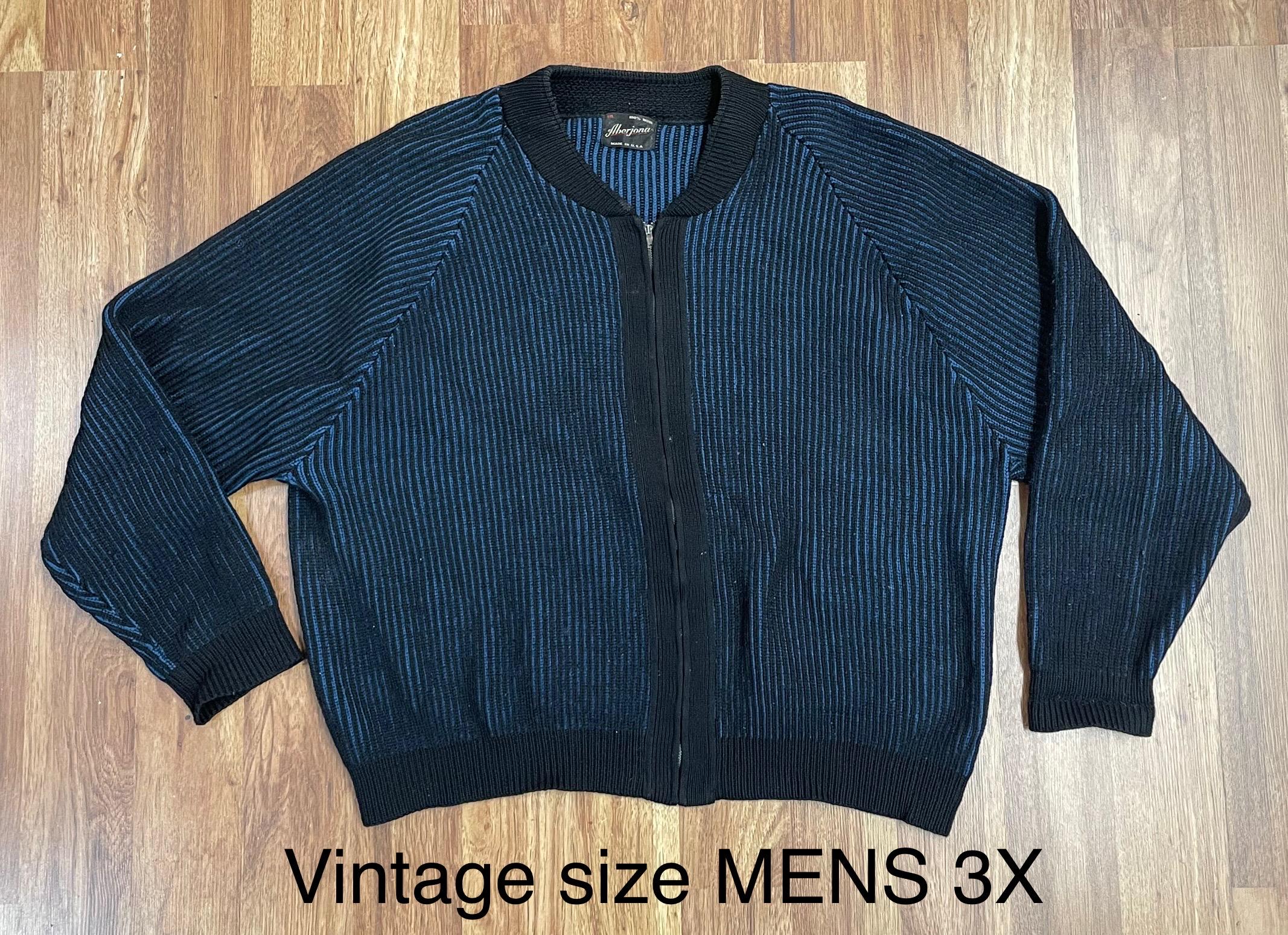 Blue Wool Zip Sweater 80s - Etsy