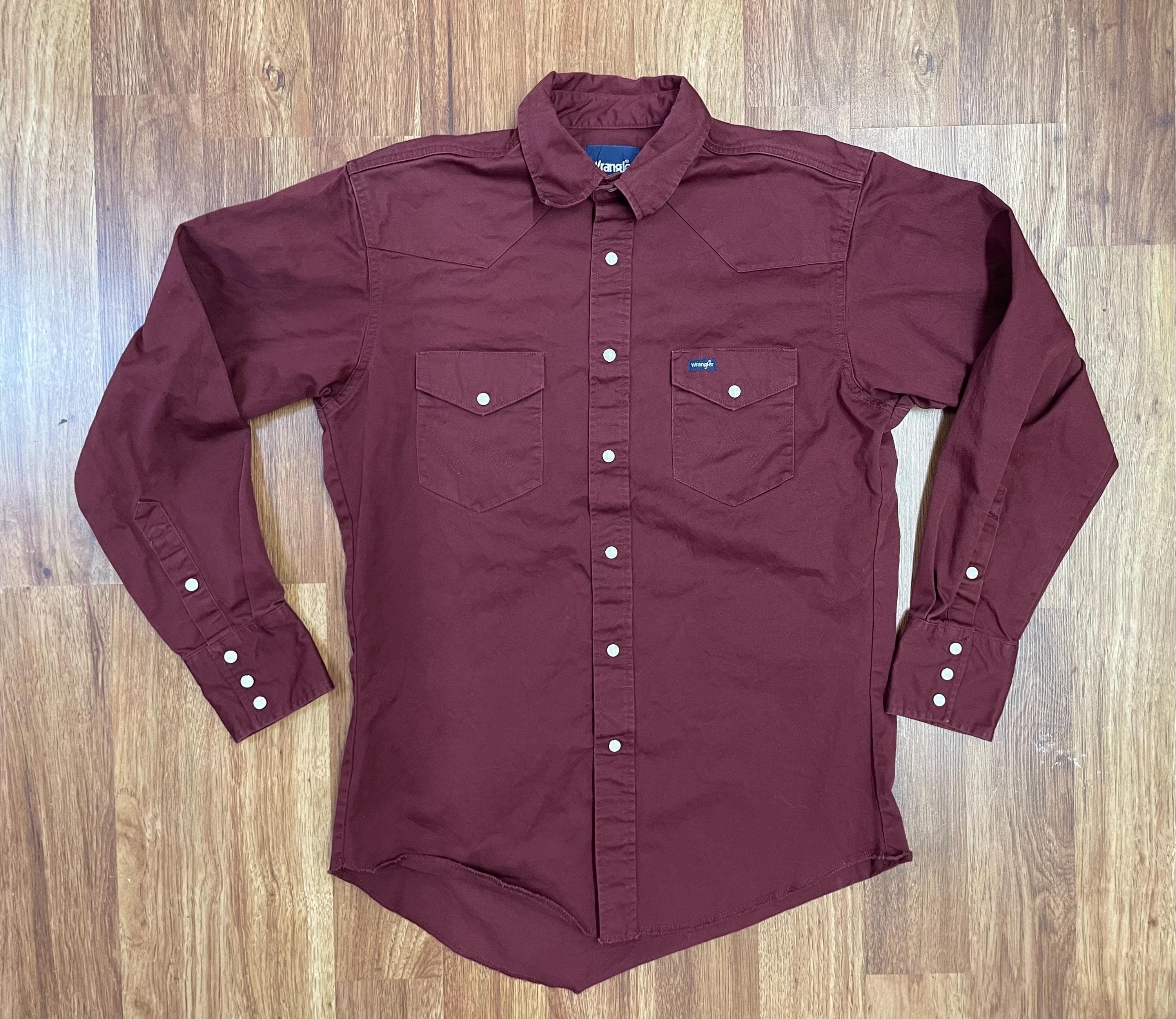 Wrangler vintage Western tinta unita bordeaux rosso perla con